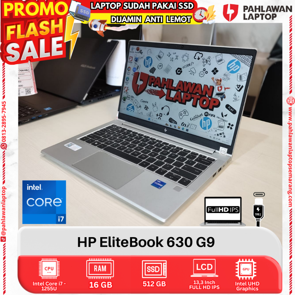 LAPTOP HP EliteBook 630 G9 Core i7 GEN 12 RAM 16GB SSD 512GB