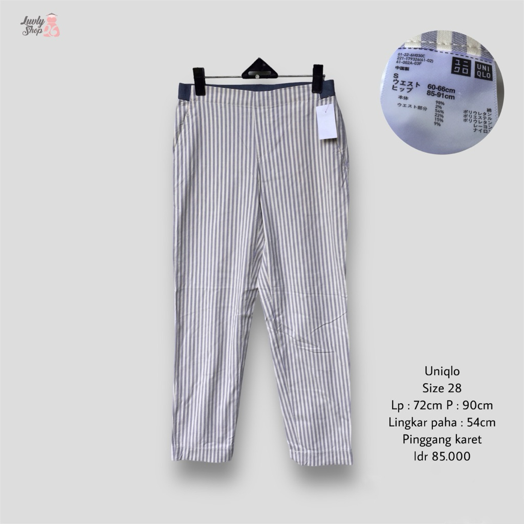 uniqlo ankle pants stripe