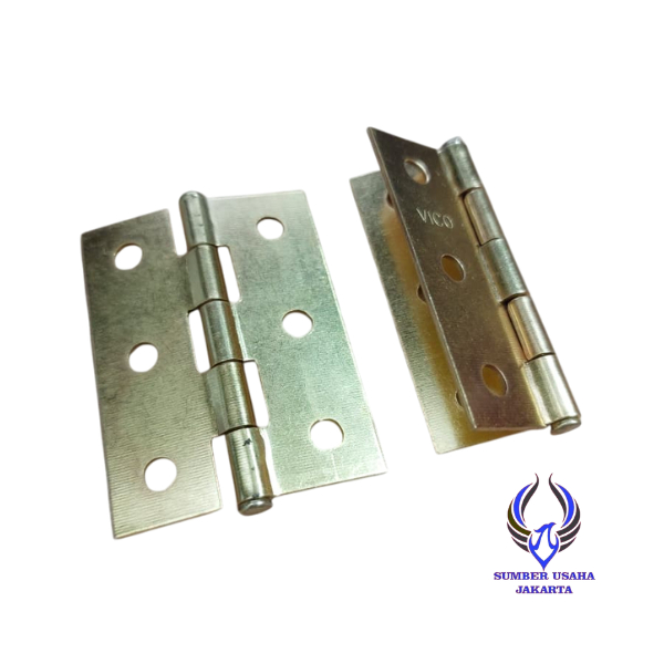 Engsel Tipis Stainless Kuning 2 Inch Engsel Kupu Plat Kecil Pintu Lemari Laci Kandang Anti Karat SUJ