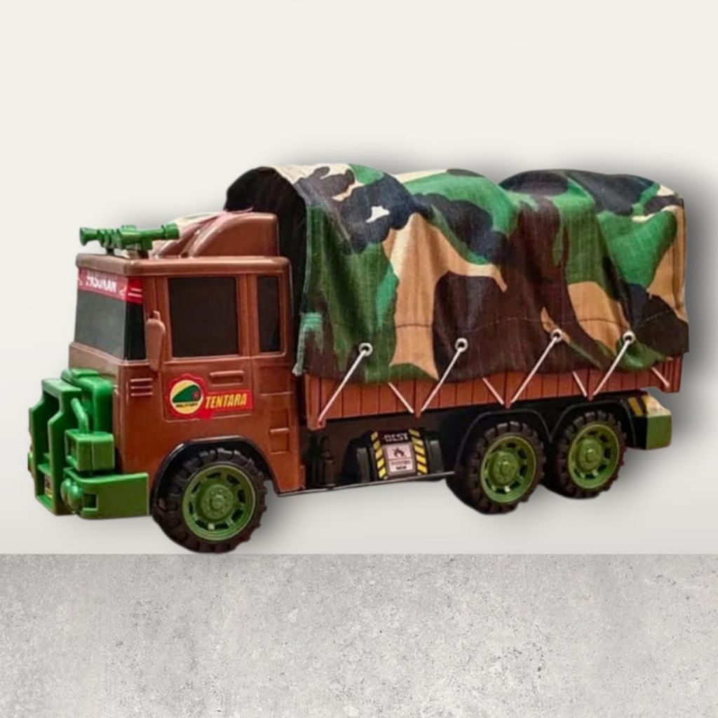 Mainan Mobil Truk Tentara - Mobil Truk Army - Mobil Truk Militer Perang Tutup Terpal