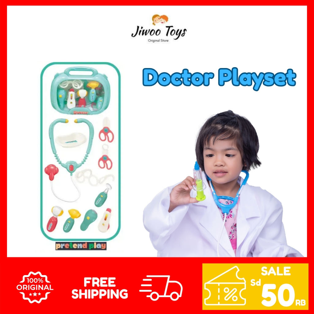 Mainan Doctor Medical Game Playset Bag Pretend Doctor Toys HWA1402334
