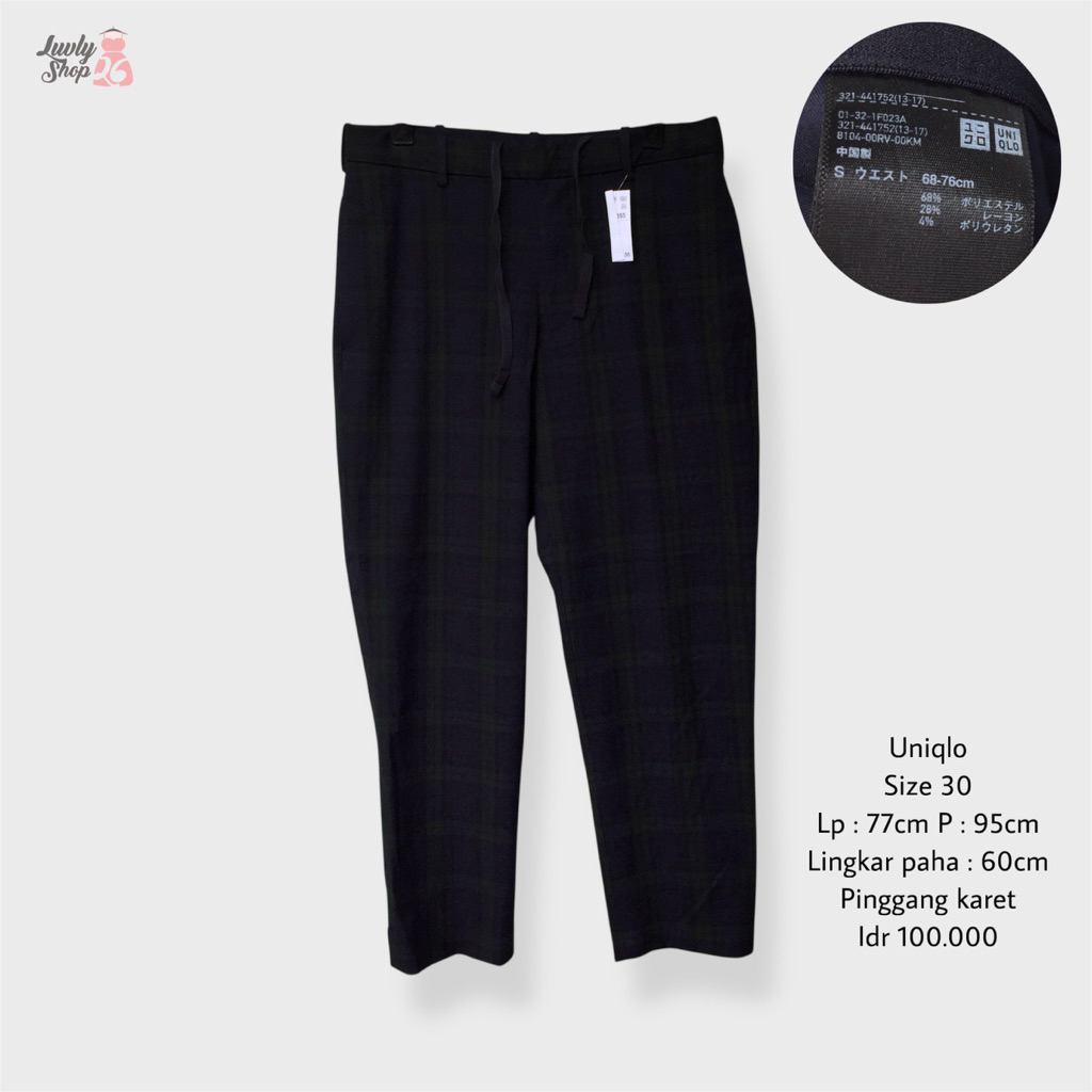 uniqlo celana kerja tartan