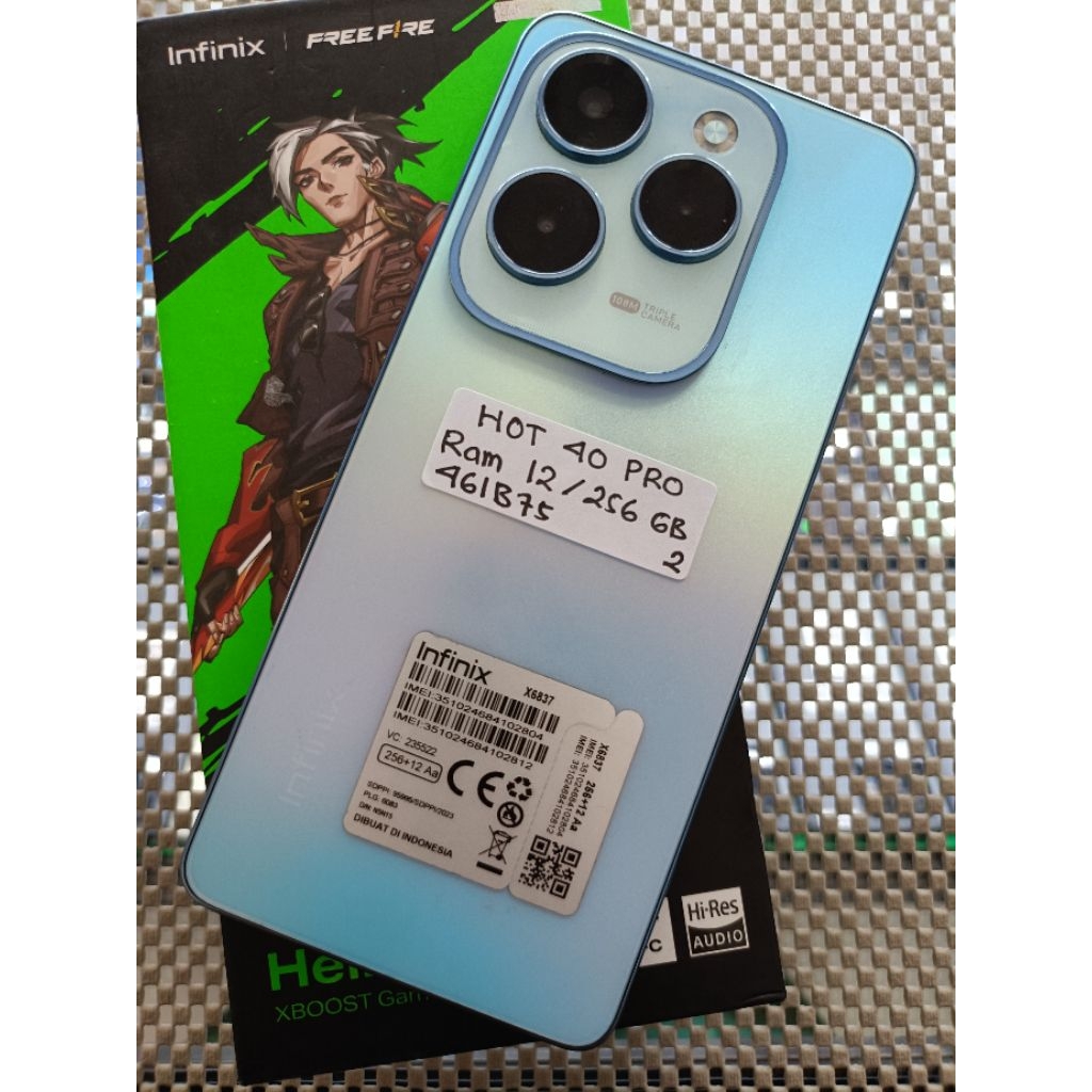 infinix hot 40 pro Ram 12/256gb