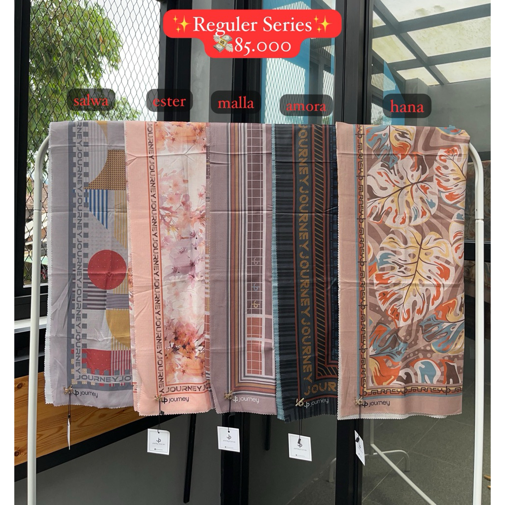 (Promo Motif Reguler) Hijab Journey Scarves Reguler Amora, Salwa, Hana, Malla, Ester