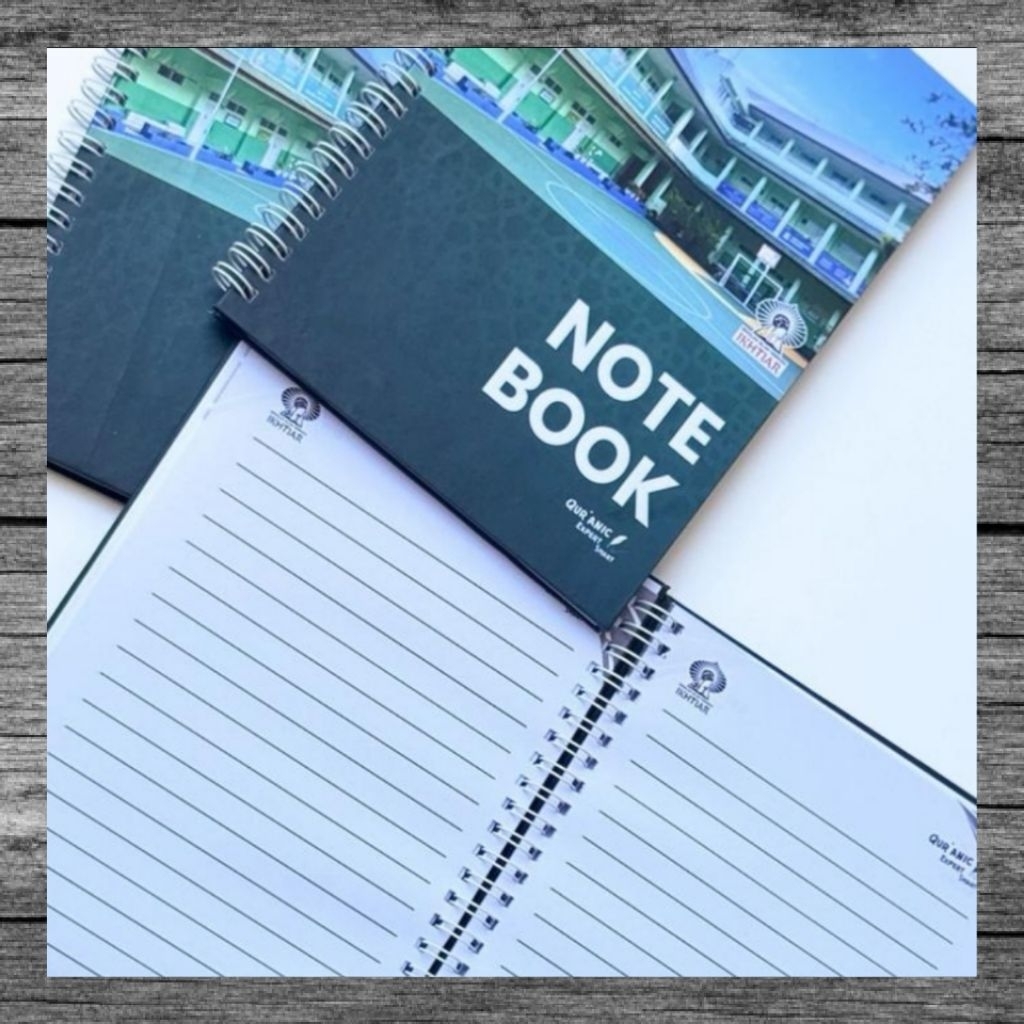 Note book spiral A5 custom cetak logo isi 50 lembar /100 halaman isi bergaris