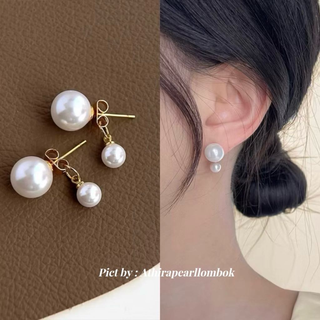 Anting lapis emas mutiara air tawar asli lombok Anting anting wanita Anting mutiara lombok asli Anti