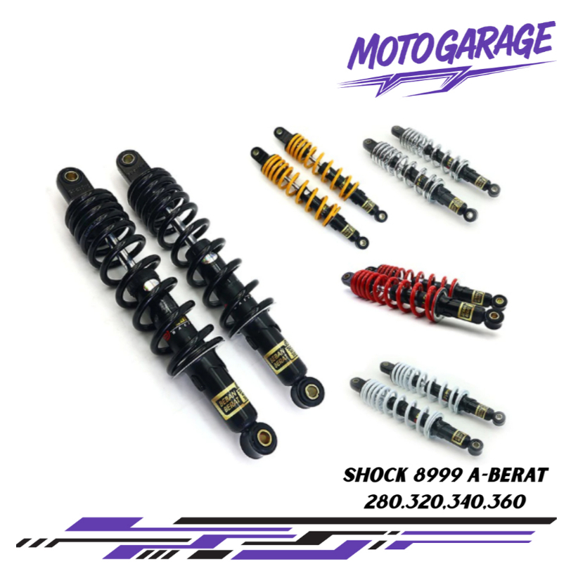 SHOCK STLN 8999-A B-BERAT SCARLET RACING UKURAN 280mm/ 340mm/360mm WARNA. BLACK,CHROME,RED,WHITE,YEL
