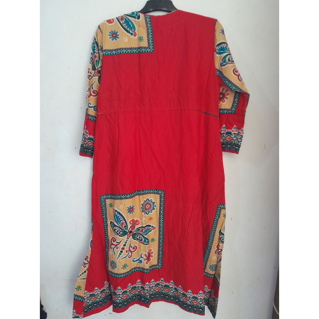 Gamis Midi Katun Merah PL