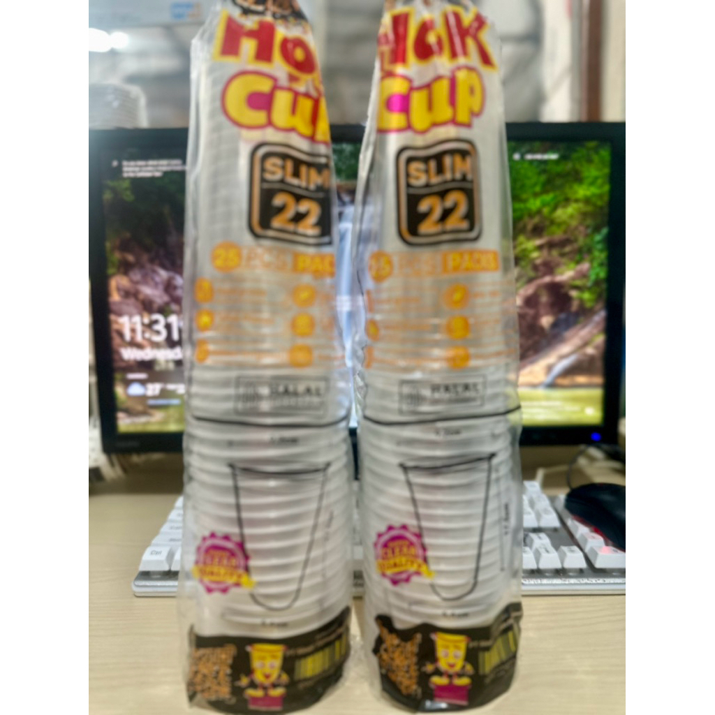 [ISI 25pcs]Gelas Plastik Bening Transparan HOKuk 18oz dan  22oz ukuran slim Tahan Panas Food Grade /