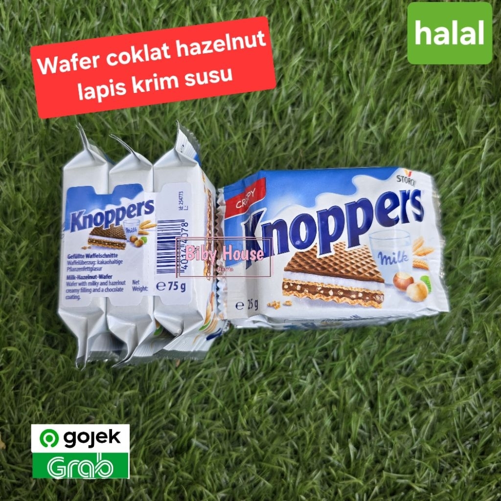 WAFER KNOPPERS WAFER COKLAT HAZELNUT KNOPPERS 75 GR