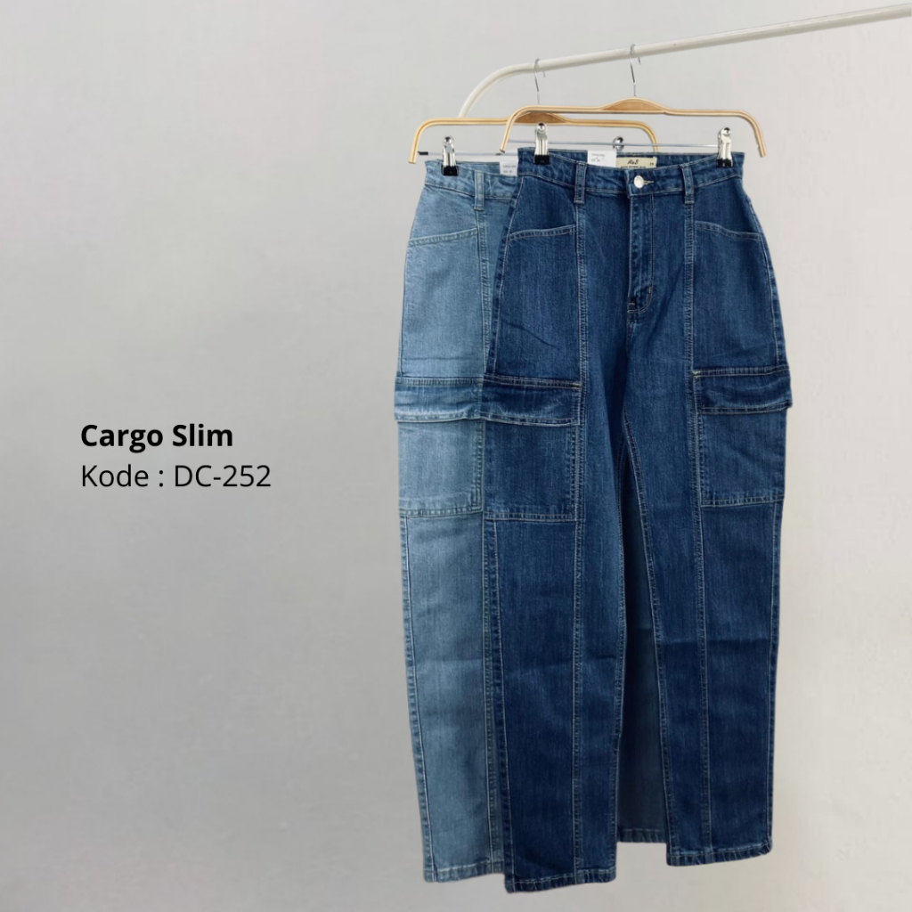 Cargo Jeans Slim | Celana Cargo Jeans Slim Fit Wanita