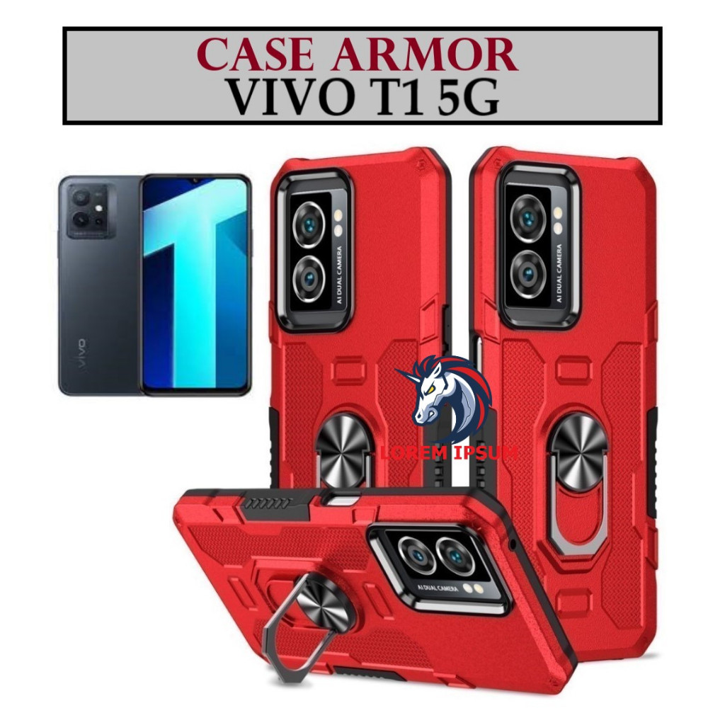 Case Armor VIVO T1 5G Anti Bentur Shockproof Pelindung Full Body Hard Case Hybrid Anti Jatuh dengan 