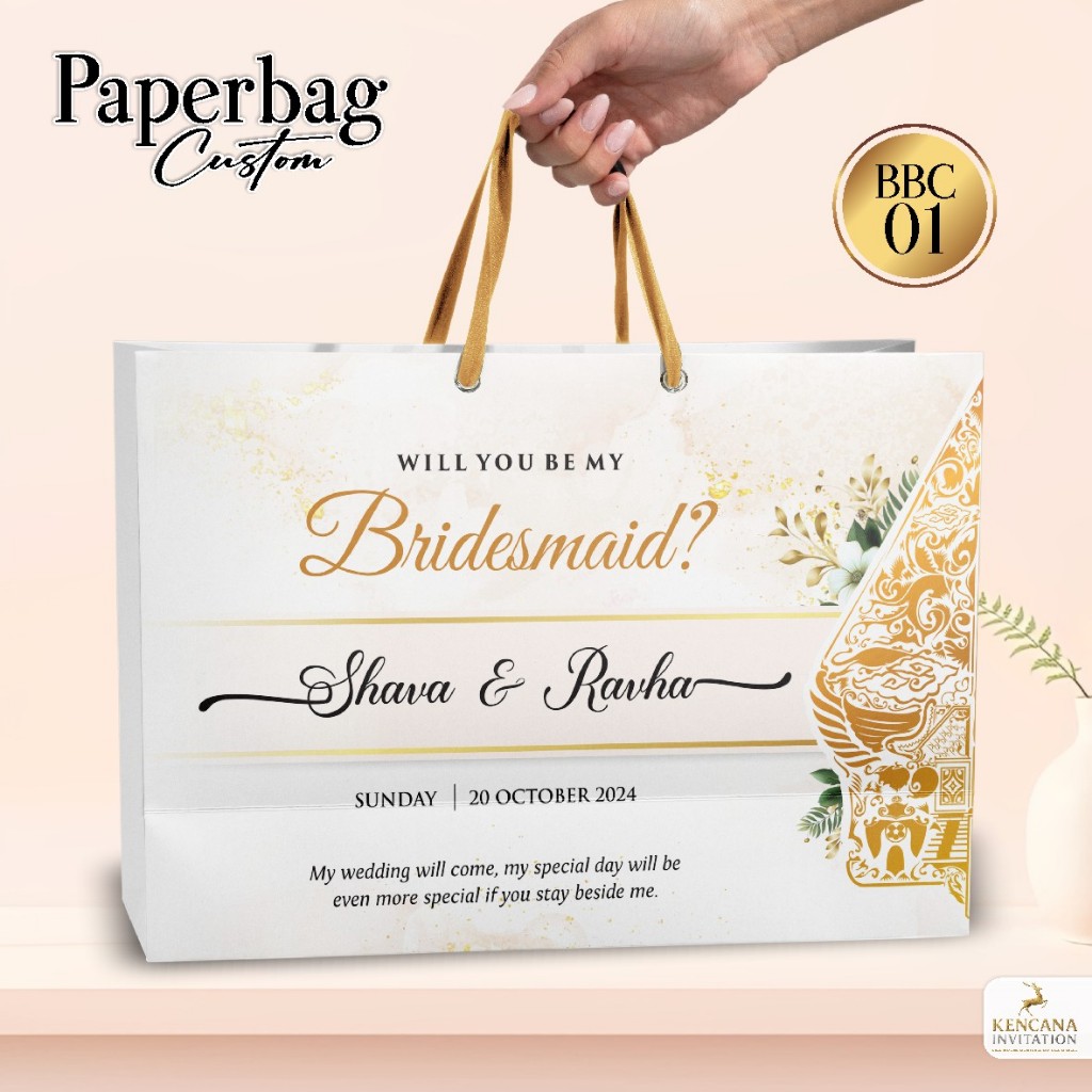 PAPERBAG BRIDESMAID CUSTOM - TAS PAPERBAG BRIDESMAID AESTHETIC BAHAN BC - PAPERBAG BBC