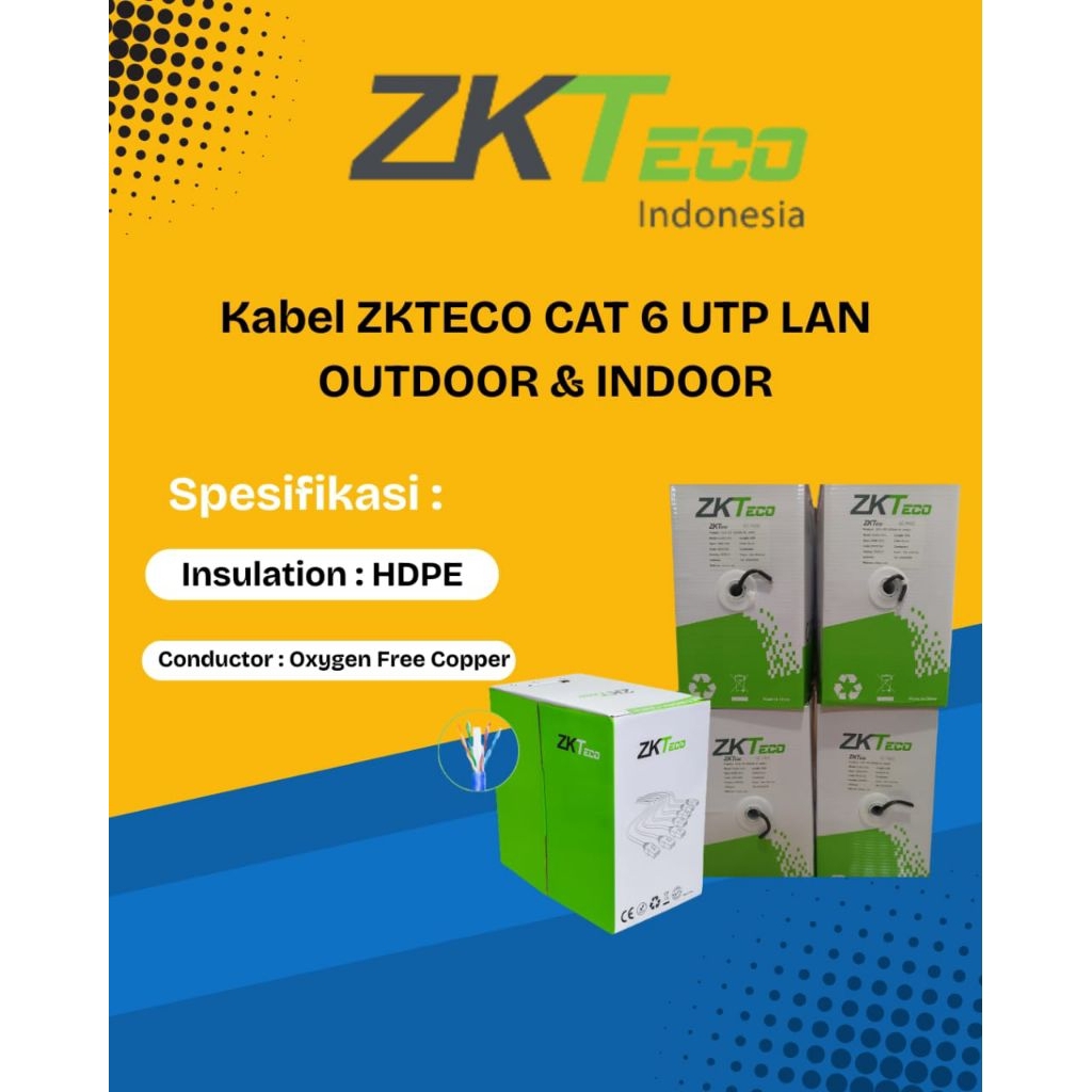 kabel LAN CAT 6 UTP OUTDOOR INDOOR ZKTECO || 300M