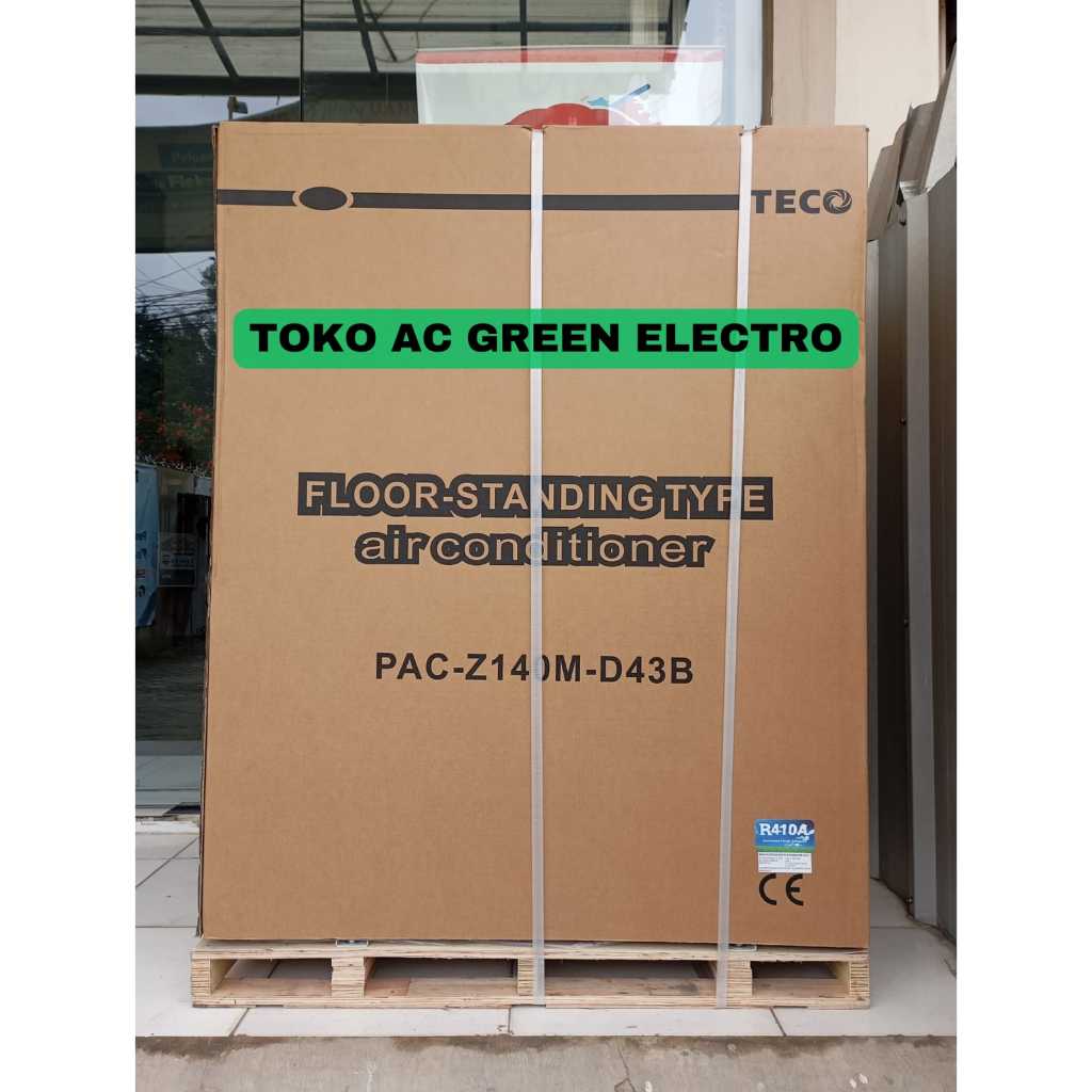 Outdoor AC baru Floor Standing TECO 5 Pk Non Inverter full FREON R410A Segel pabrik