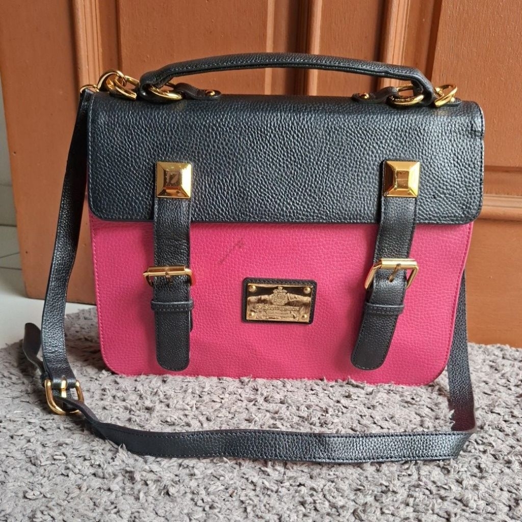 Massanger Top Handle Sling Bag Tas Kulit Sapi Asli