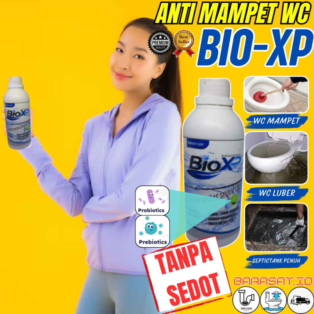 Pembersih WC Mampet Septictank Bio Xp Cairan WC Mampet Tanpa Sedot Bakteri Pengurai Tinja
