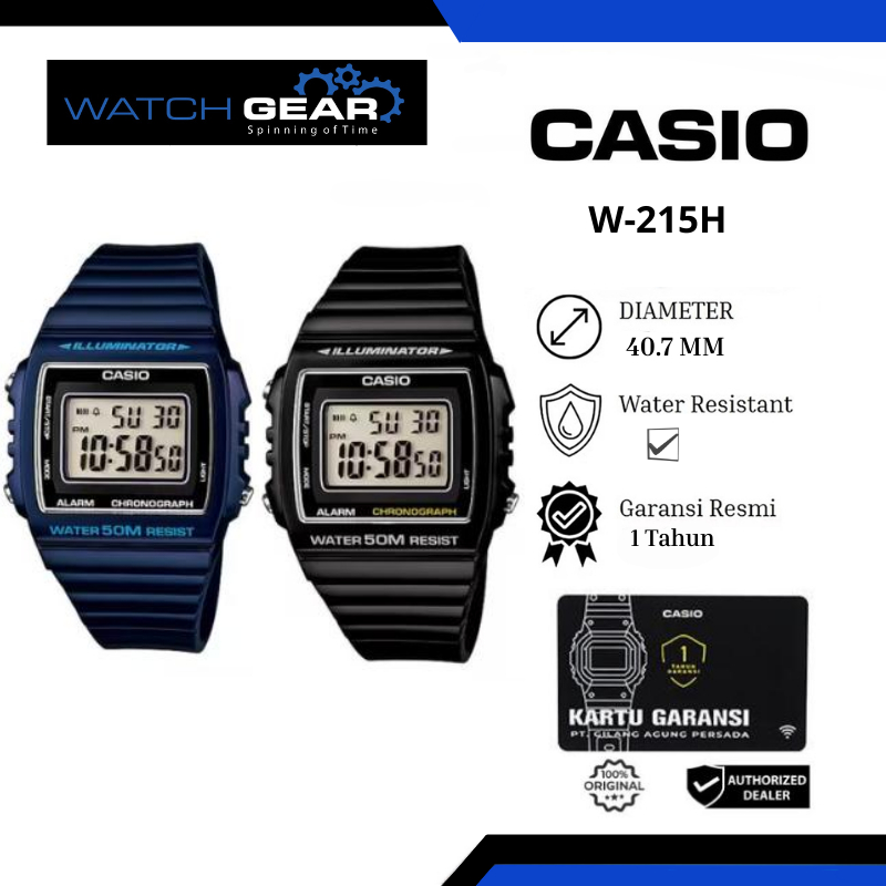 Jam tangan unisex casio W-215H original