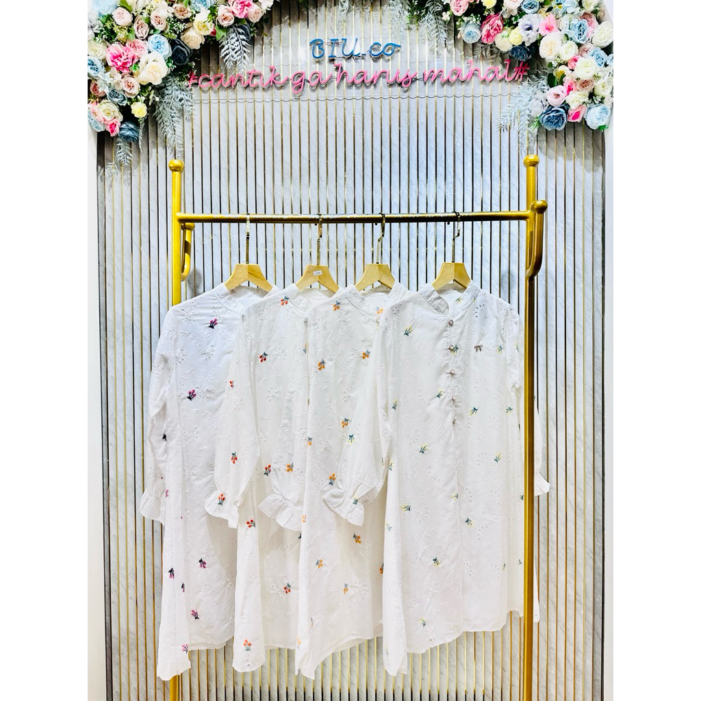Tunik putih Tunik Motif Tunik Katbol Tunik Bordir Long Tunik