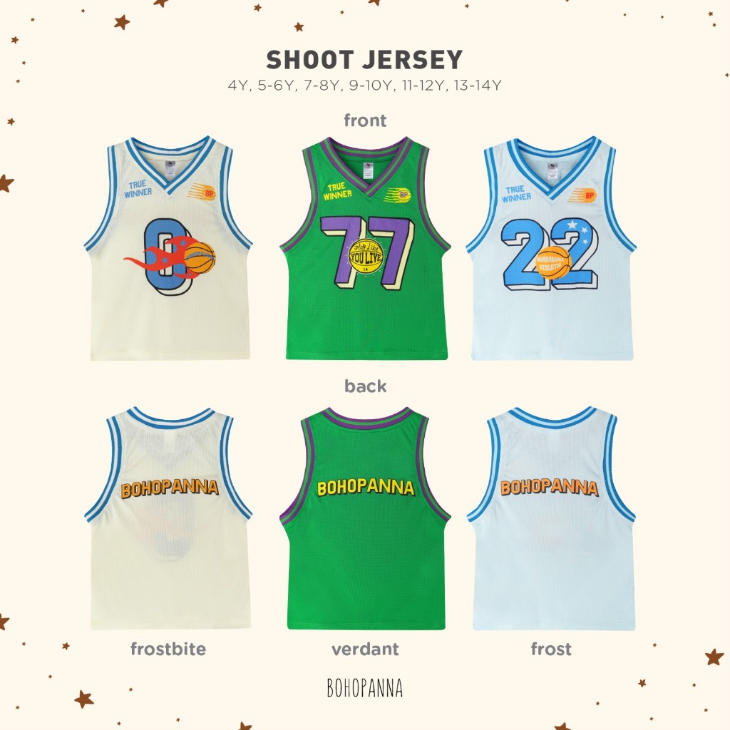 BOHOPANNA - SHOOT JERSEY - Kaos Olahraga Anak Laki-Laki - Kaos Basket - Baju Basket