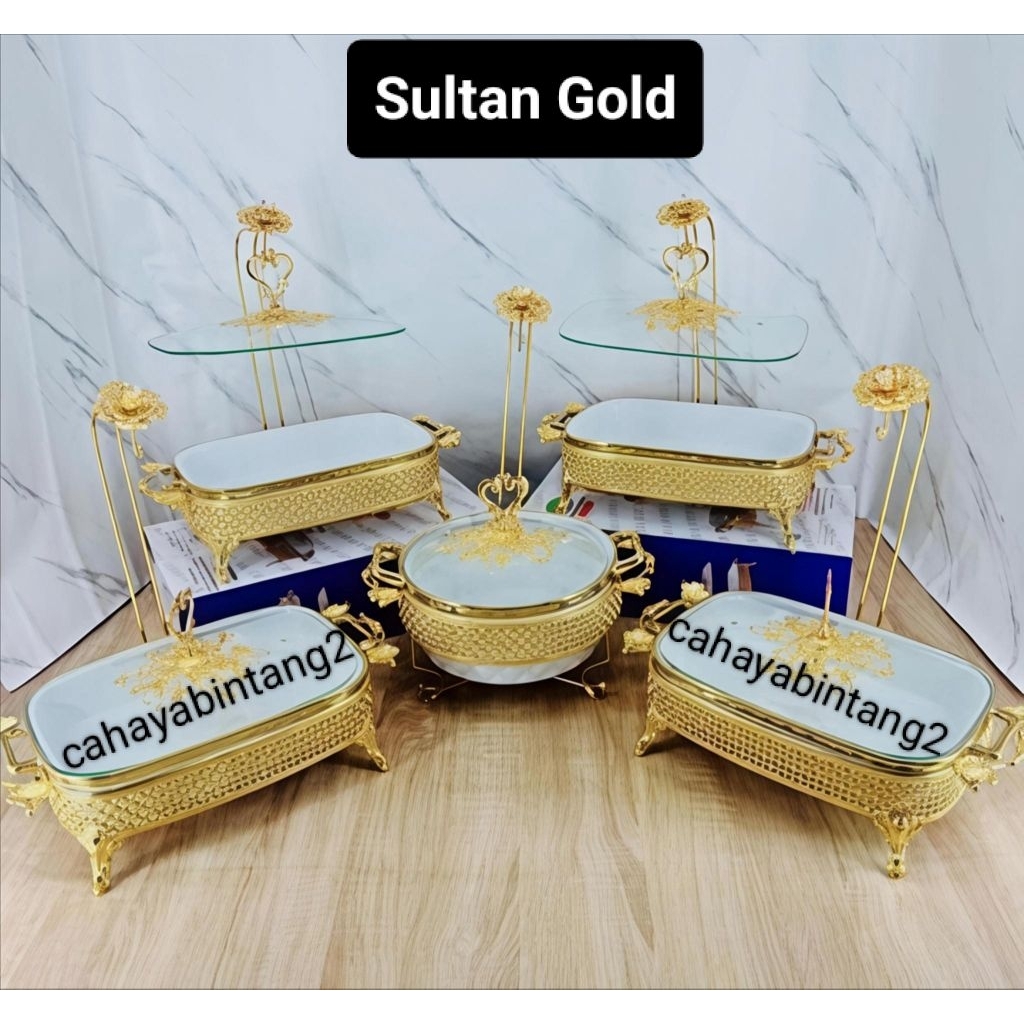 (Free Packing Kayu) Prasmanan Sultan Keramik Diamond Thiba-tiba Set 5pcs