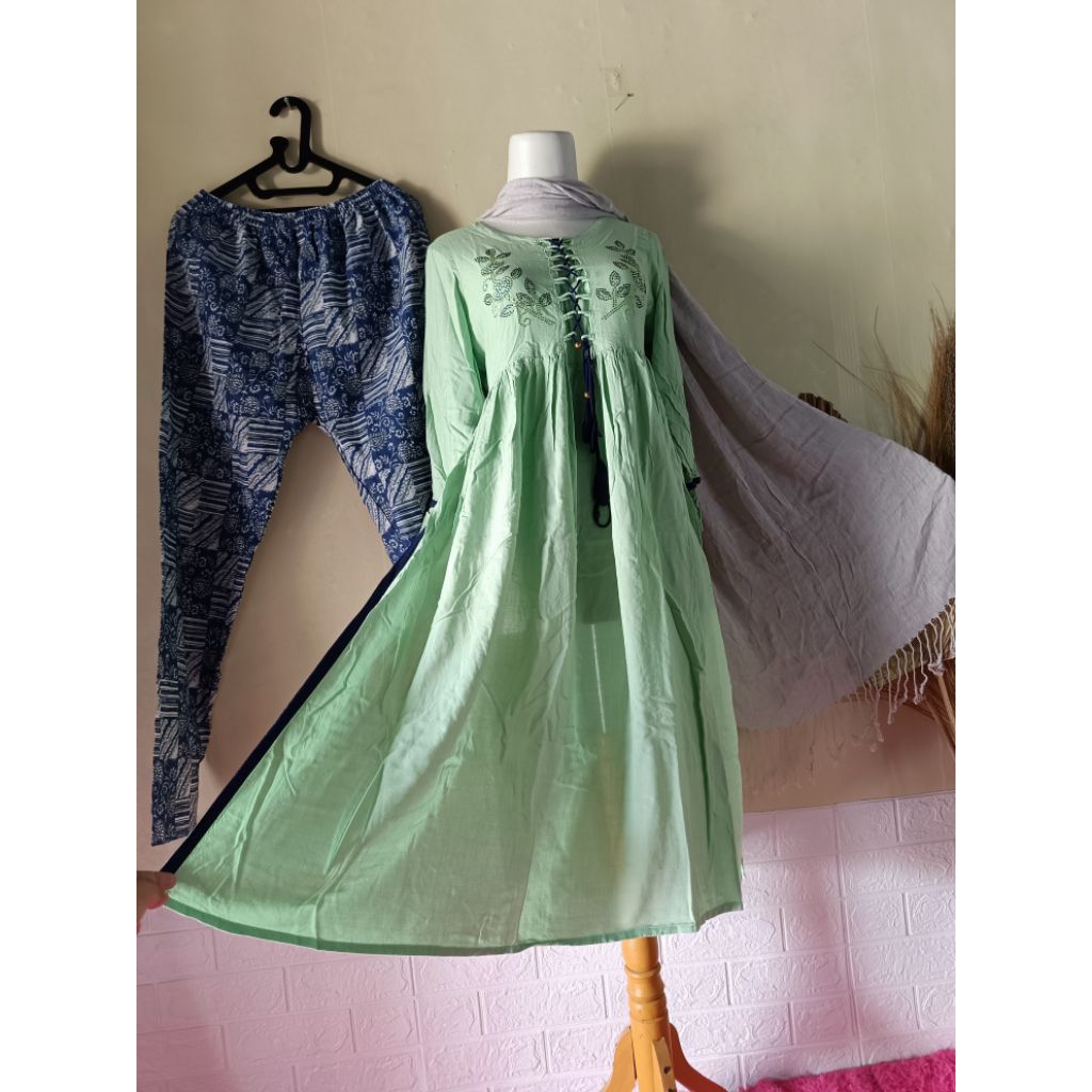 BAJU INDIA/ SET KURTI ANAR NAIRA KATUN RAYON/ ADEM SERASI