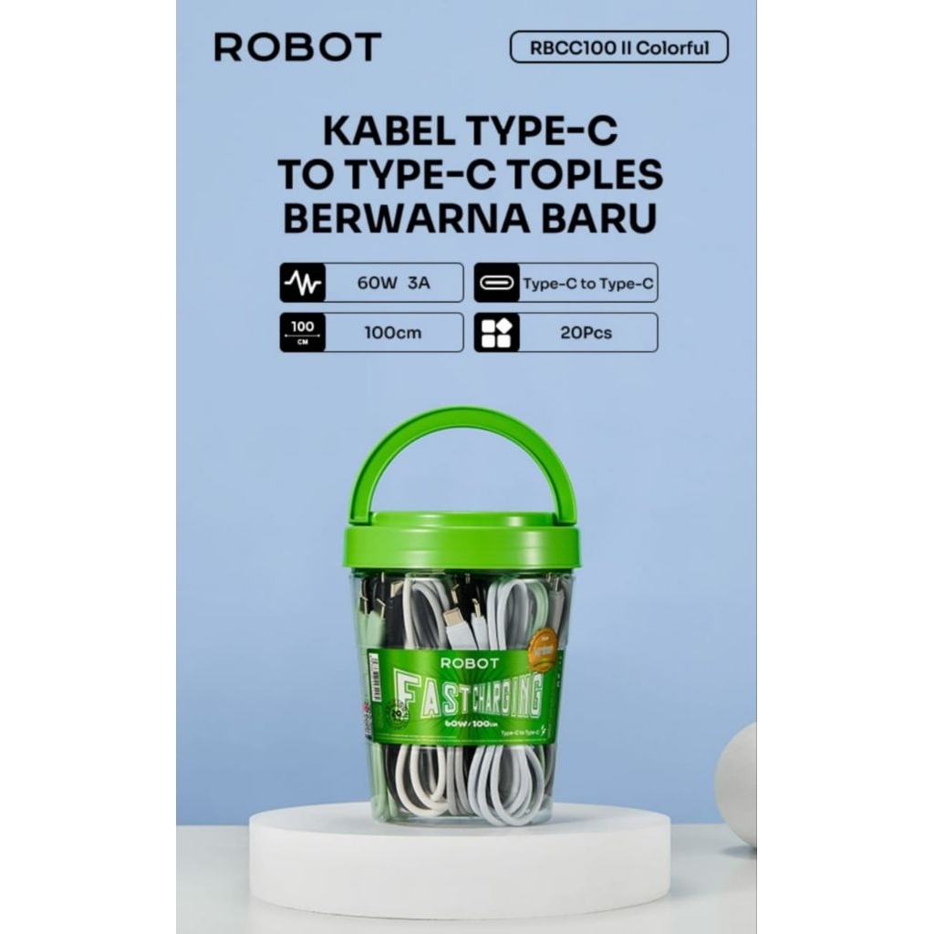 KABEL DATA ROBOT RBCC 100II TYPE C TO TYPE C pertoples