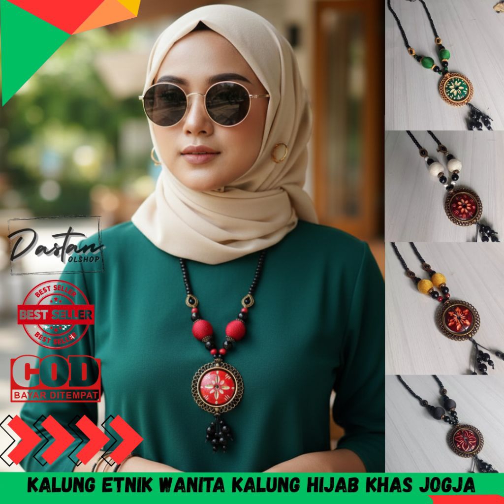 Kalung etnik khas jogja kalung batik kalung hijab accessories hijab