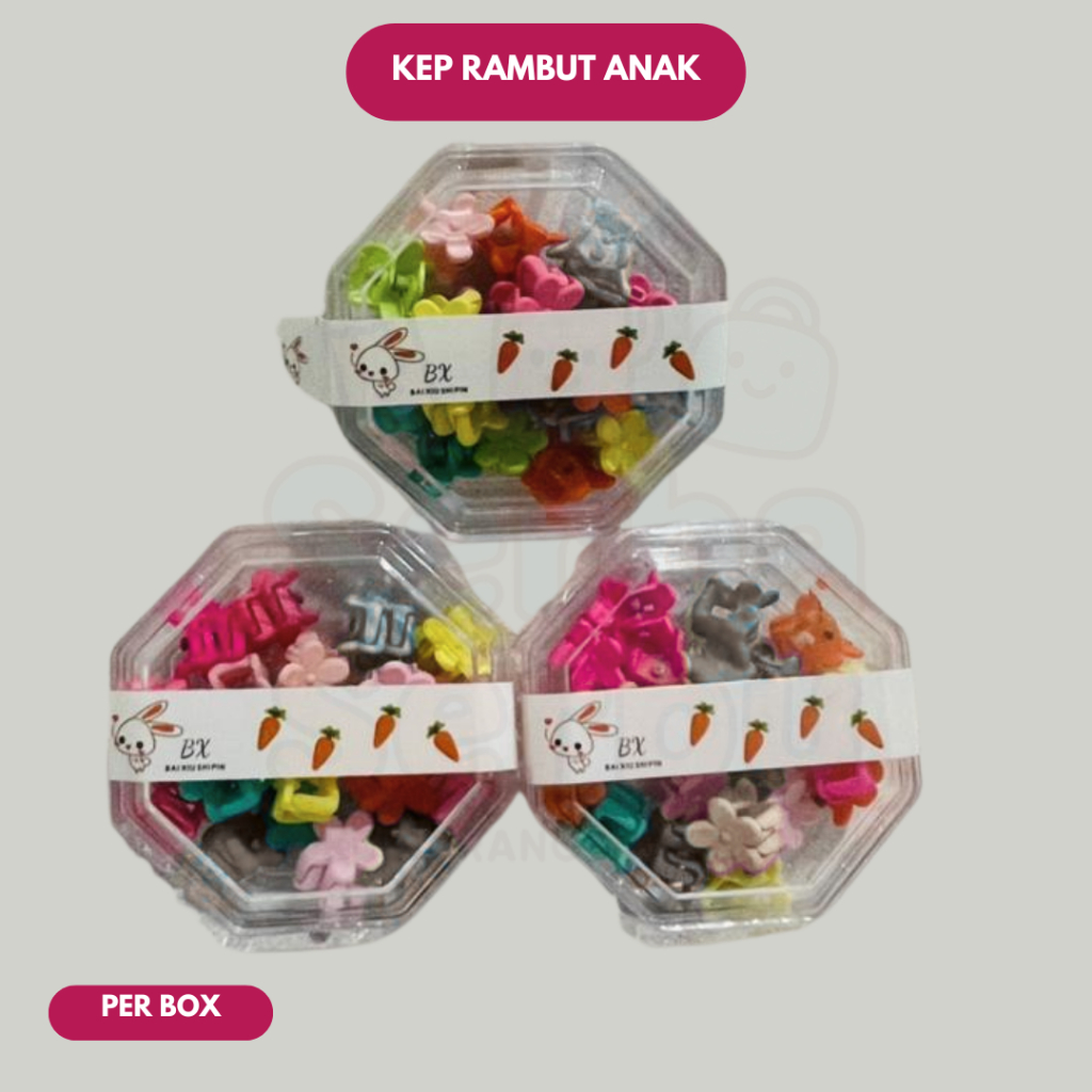 JEPITAN RAMBUT ANAK WARNA WARNI / JEPITAN RAMBUT ANAK ANAK HEMAT LUCU PER 1 BOX