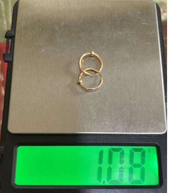 anting bulat emas 22k kadar 700