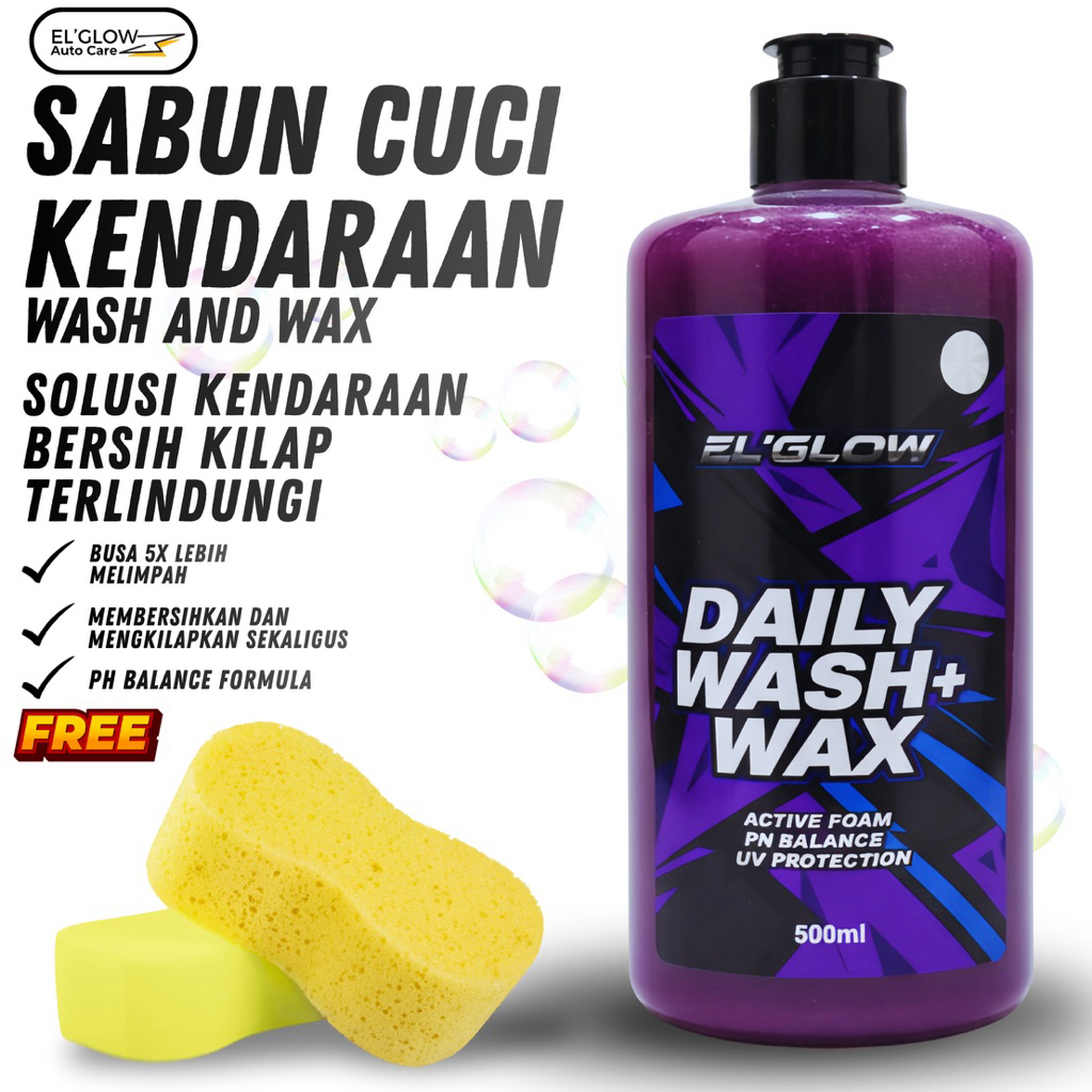 Shampoo Sabun Cuci Motor Mobil Wash&Wax Premium ElGlow