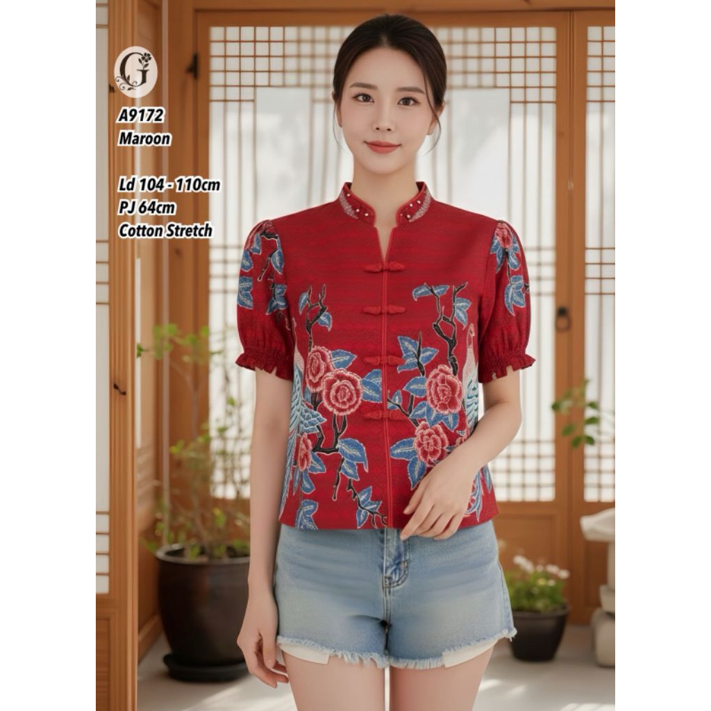 A9172.ATASAN COTTON IMPORT/ATASAN WANITA/ATASAN CHEONGSAM/ATASAN COTTON