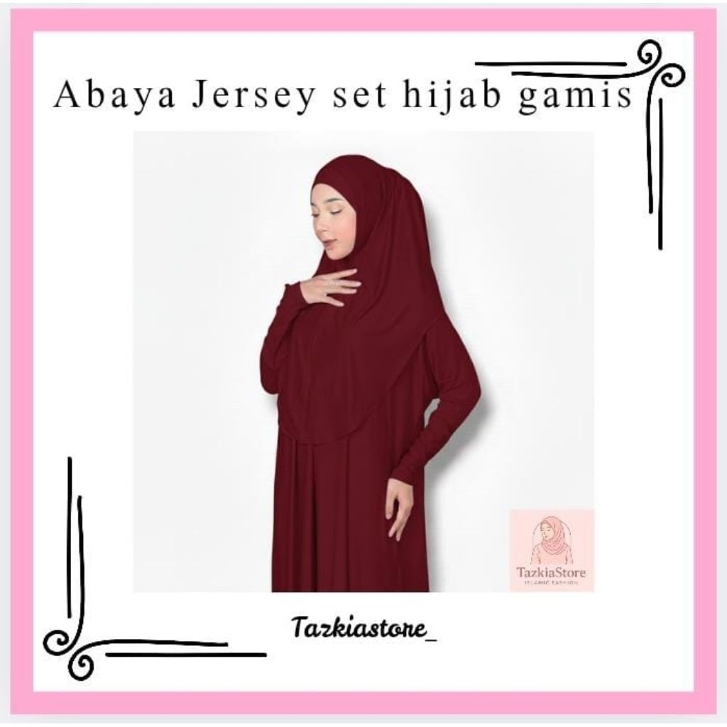 ABAYA JERSEY POLOS PREMIUM SET HIJAB GAMIS