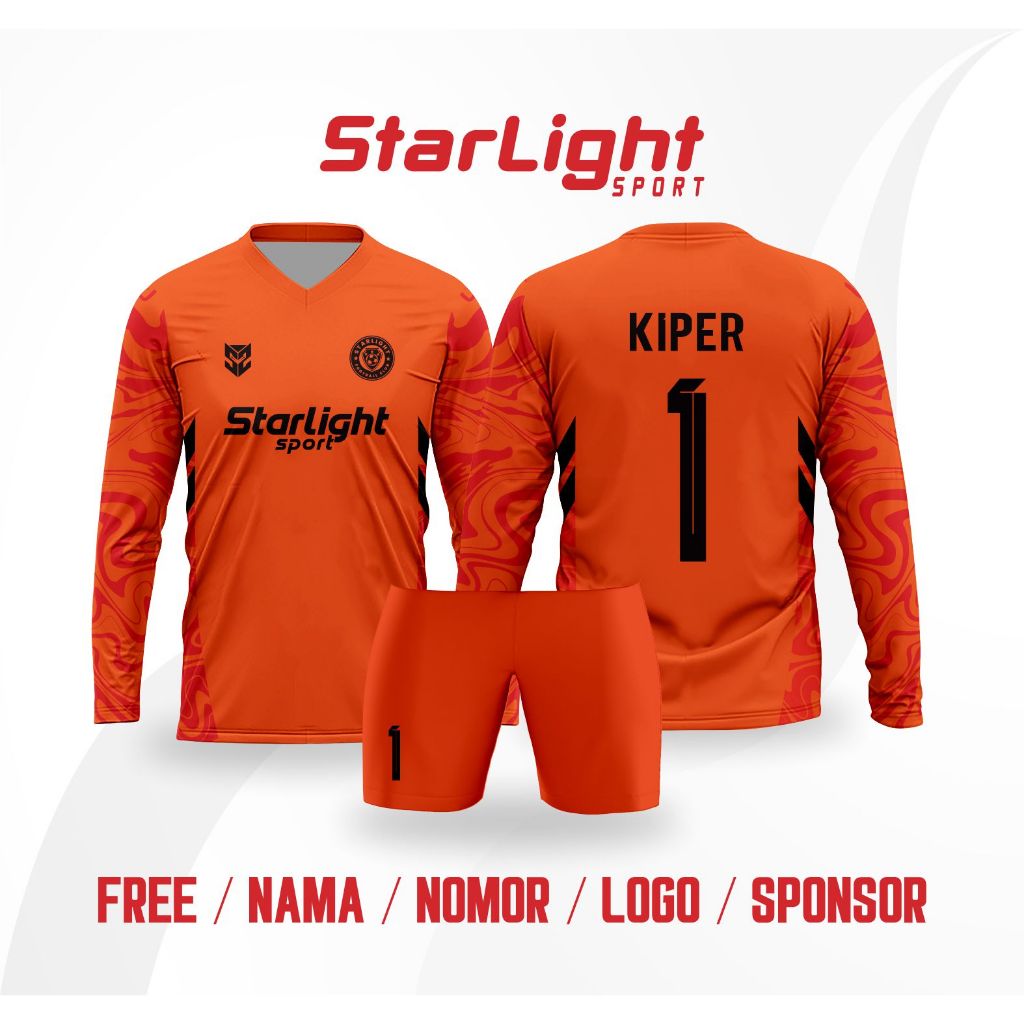 JERSEY KIPER LENGAN PANJANG JERSEY SEPAK BOLA FUTSAL PRINTING CUSTOM NAMA DAN NOMOR