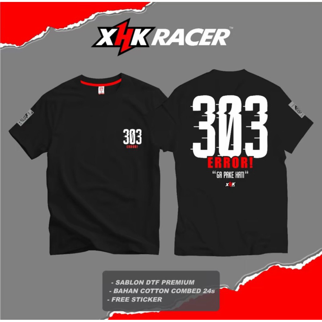 TSHIRT KAOS KATA KATA 303 EROR DTF MERAH