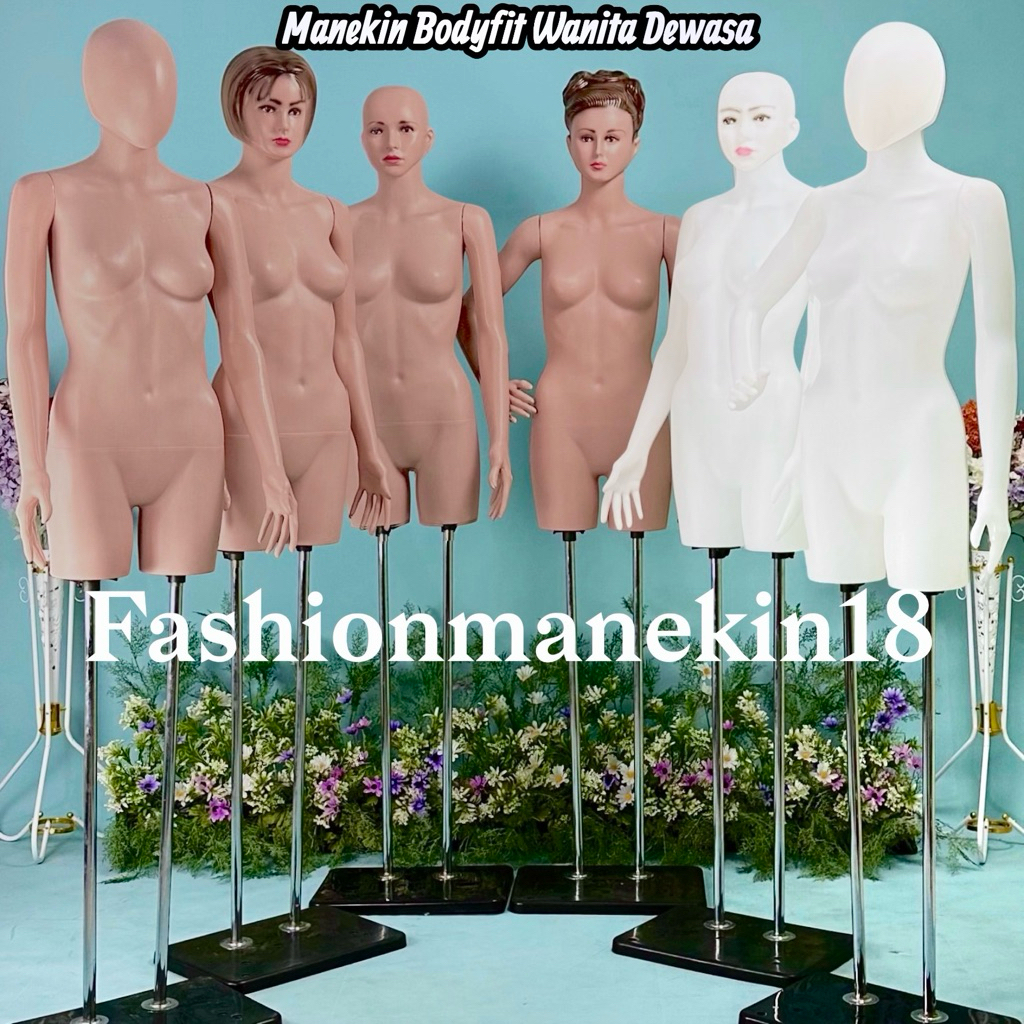 MANEKIN BODYFIT WANITA PLASTIK TEBAL + PATUNG BAJU WANITA + MANEKIN WANITA ADA PAHA DENGAN KAKI BESI