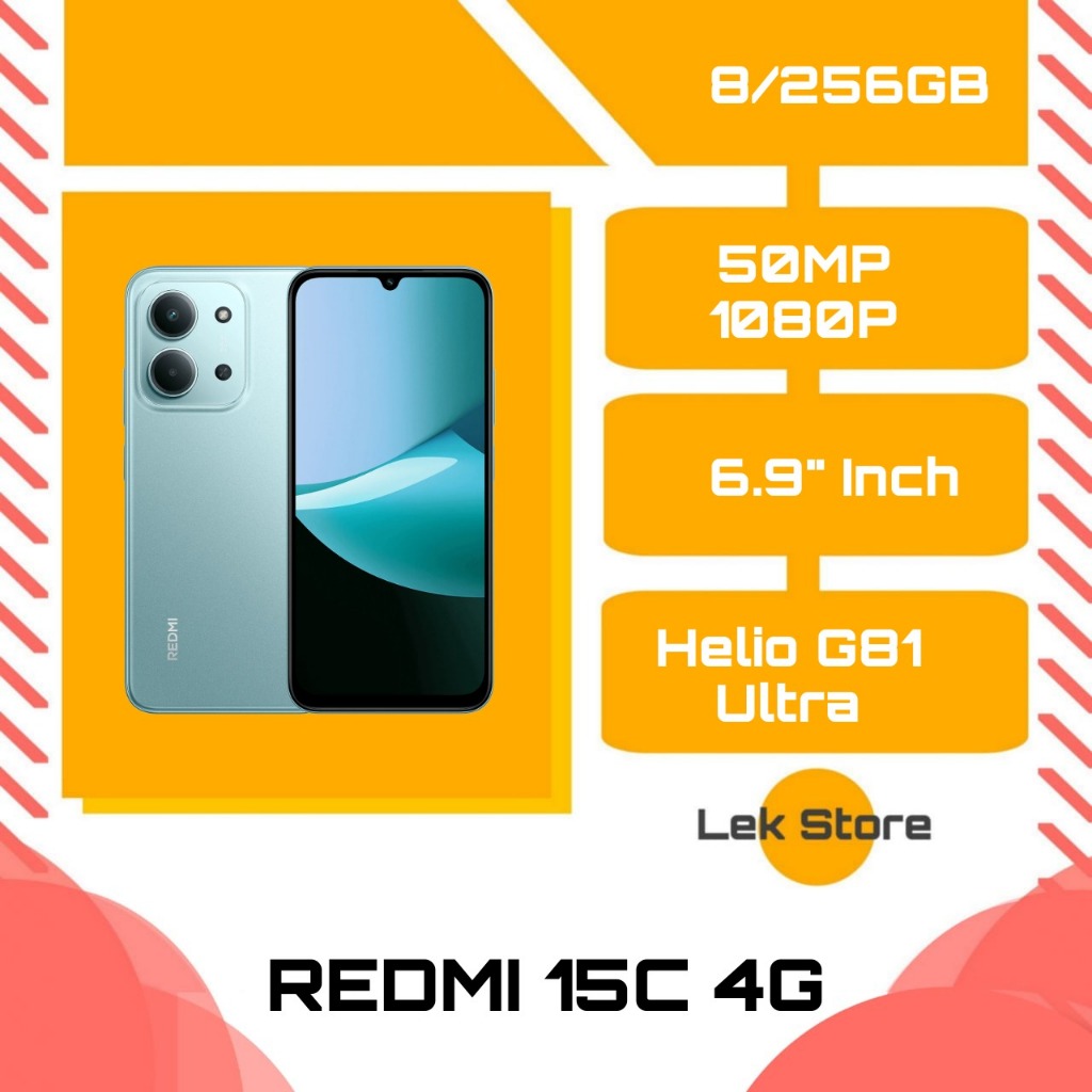XIAOMI REDMI 15C RAM 8/256GB, 6/128GB - GARANSI RESMI - FREE AKSESORIS - HANDPHONE - SMARTPHONE