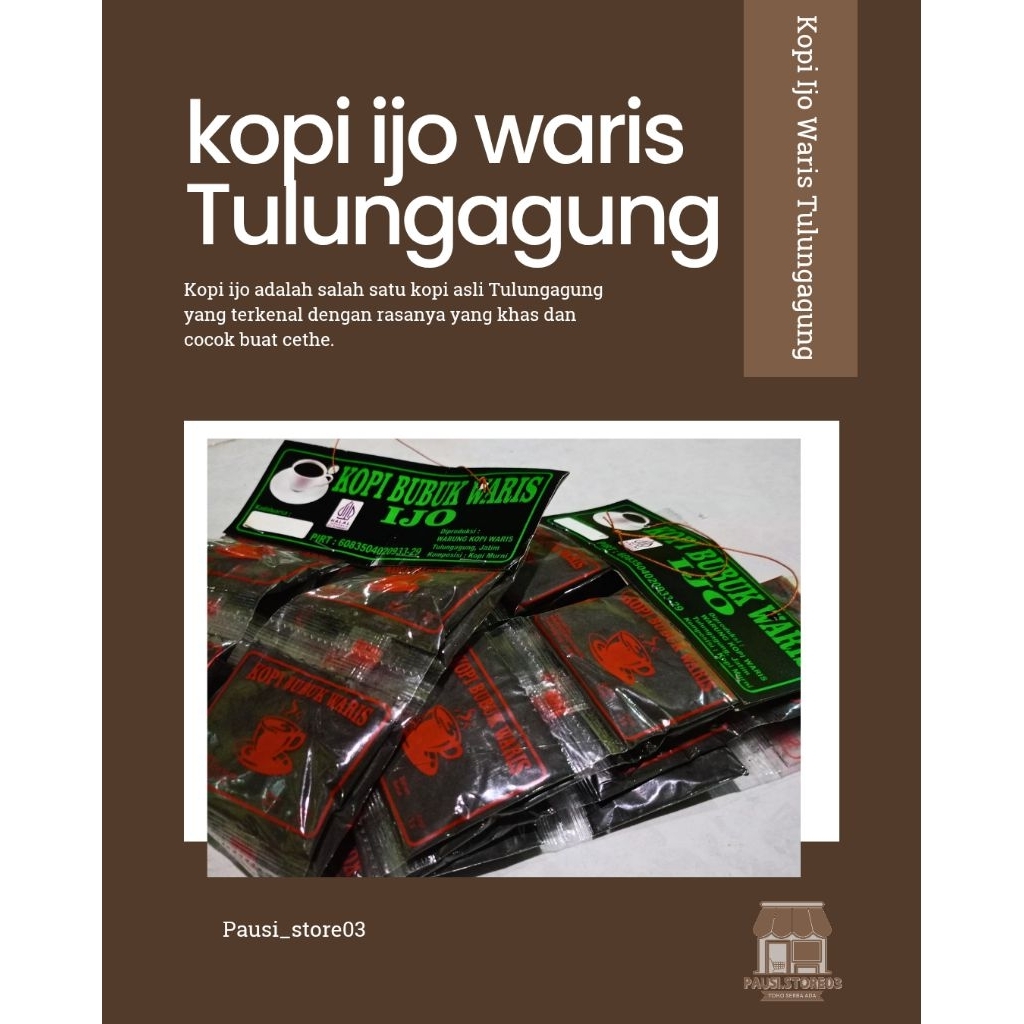 kopi ijo kecil/kopi ijo waris sachet/Kopi Bubuk Waris Kopi Ijo Rentengan 20 pcs asli Tulungagung