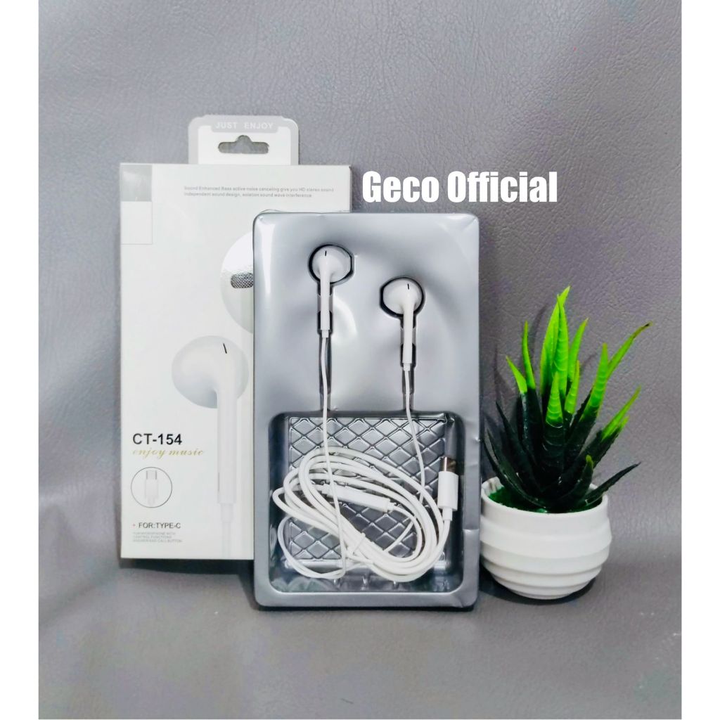 HF Headset Tipe C Stereo Super Bass Jernih