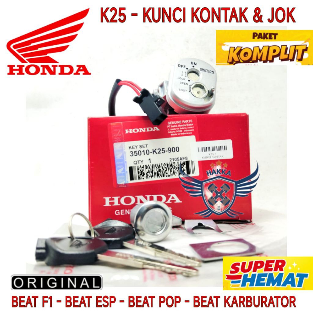 K25 KUNCI SET ASLI HONDA BEAT F1, KUNCI SET ASLI HONDA BEAT POP, KUNCI SET ASLI HONDA BEAT ESP, KUNC