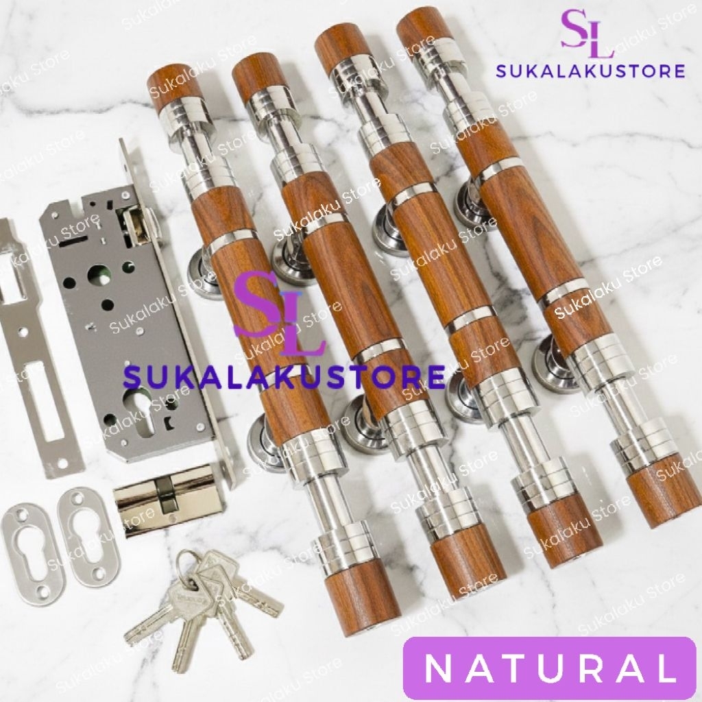 (4biji) Handel Pintu Model Barbel dan Kunci Set//Gagang Pintu Minimalis Elegan