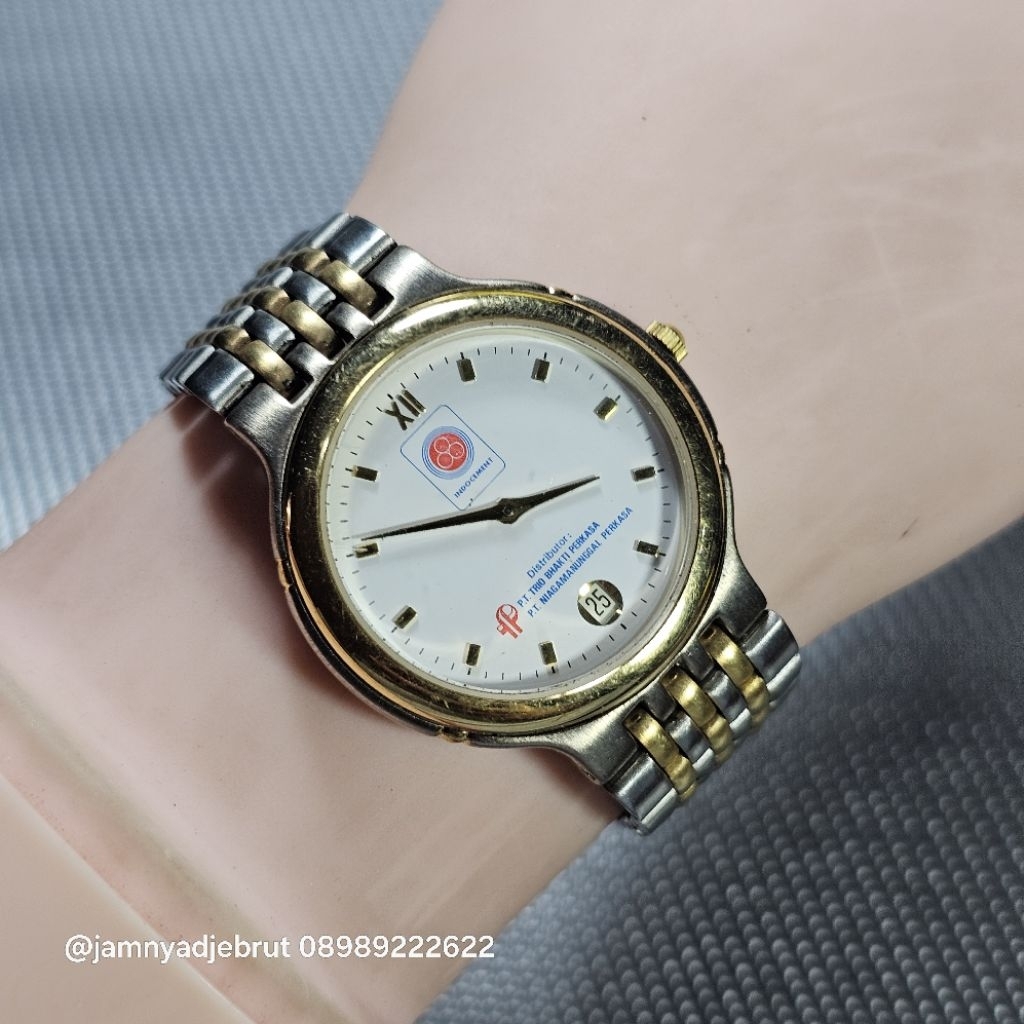 Jam Jean Maurice J-7189 Silver Gold Vintage Bekas