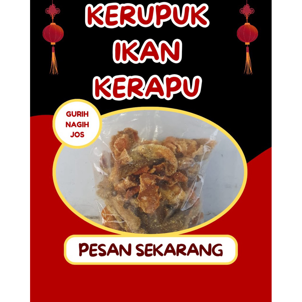 kerupuk ikan kerapu 1kg mentah
