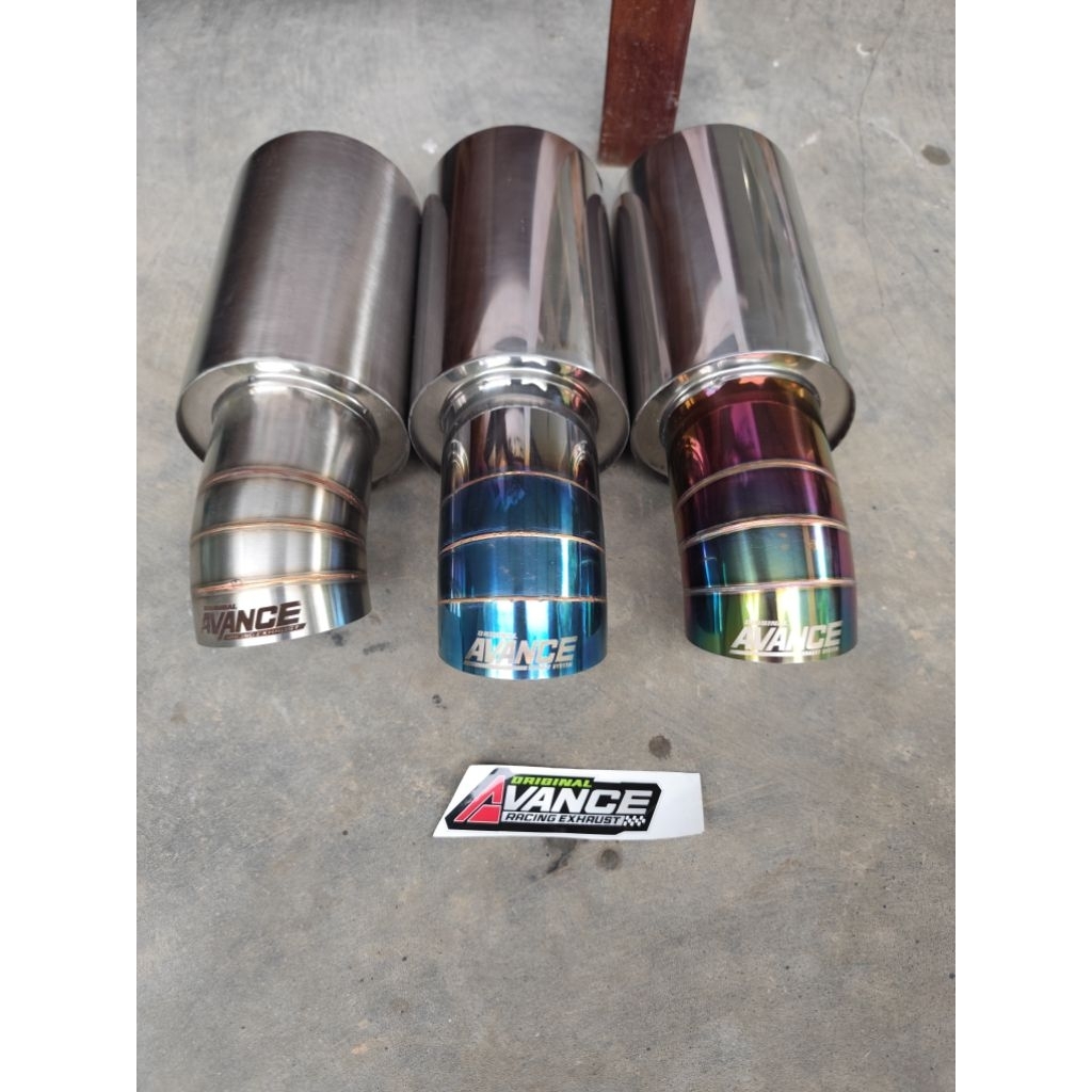 knalpot mobil racing original AVANCE model js racing suara bass adem bulet empuk gahar untuk semua j