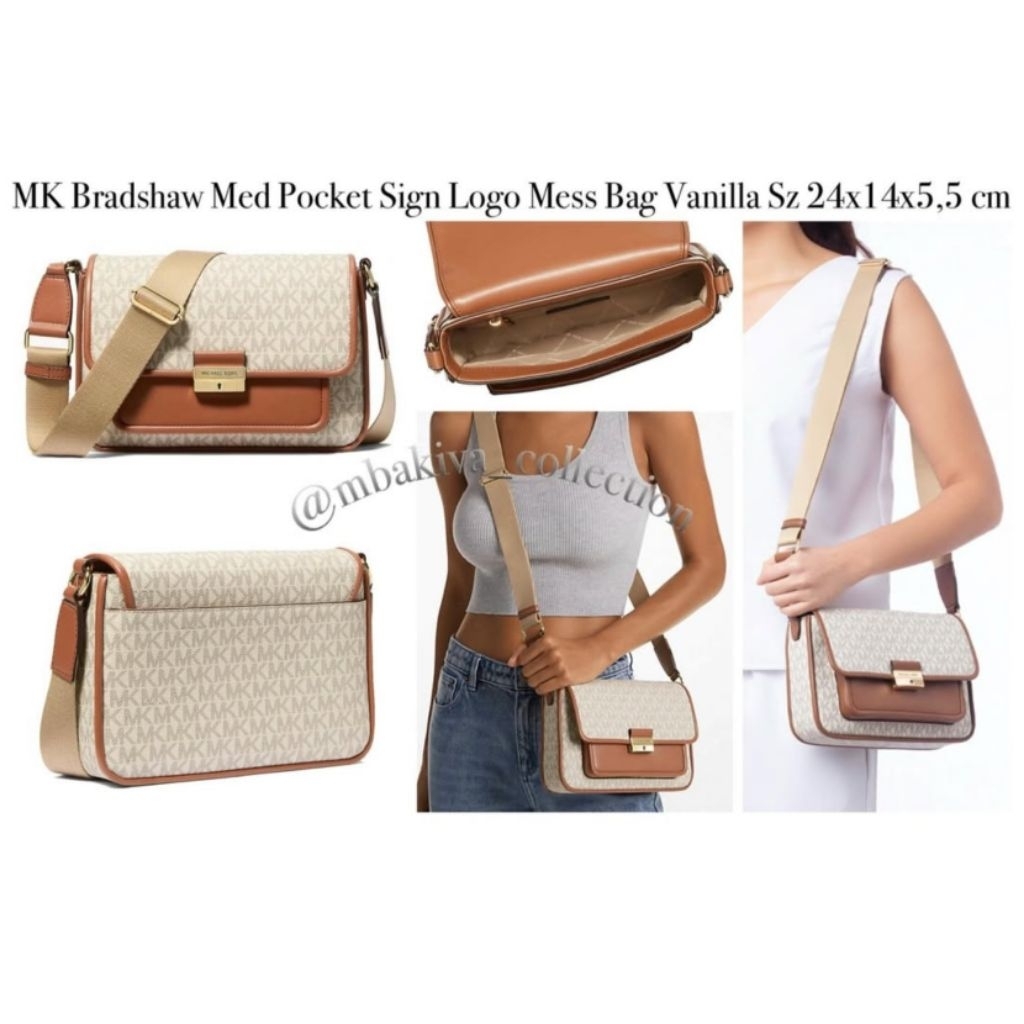 MK Bradshaw Med Pocket Sign Logo Mess Bag Vanilla