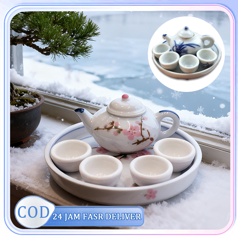 Miniatur Tea Set Miniatur Keramik Teko Gelas Miniatur Kopi