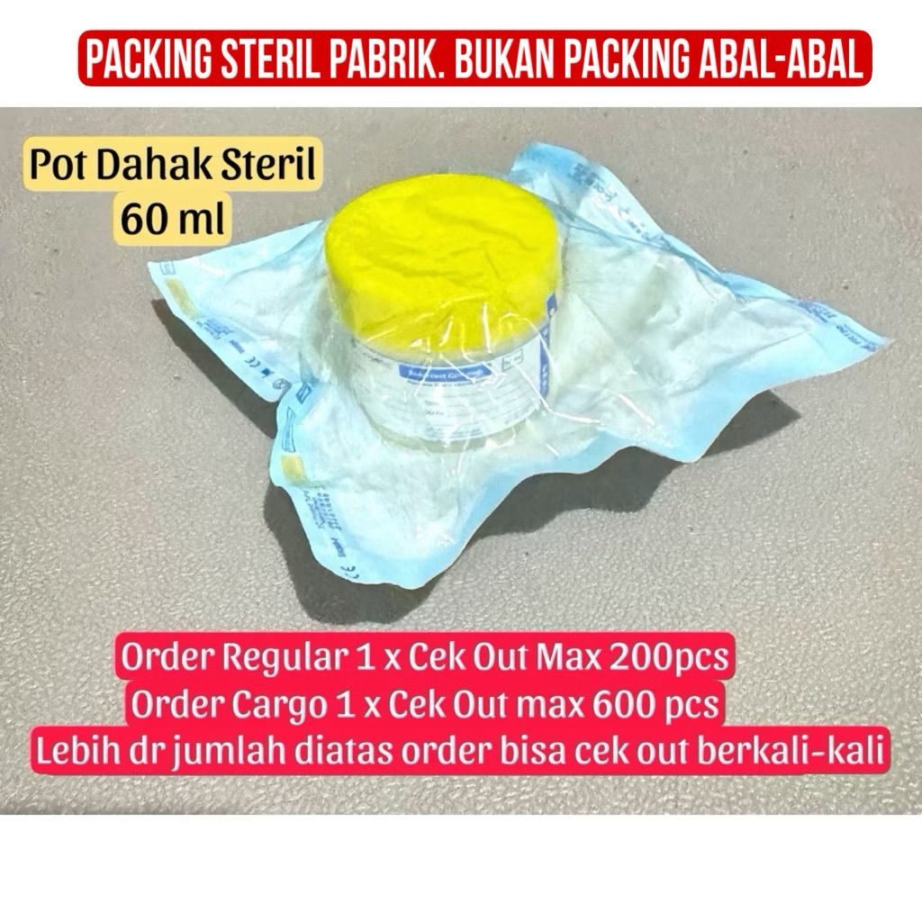 Pot Urin Steril Non Steril /Pot Dahak  Pot Sputum Steril Non Steril  60cc 100 cc