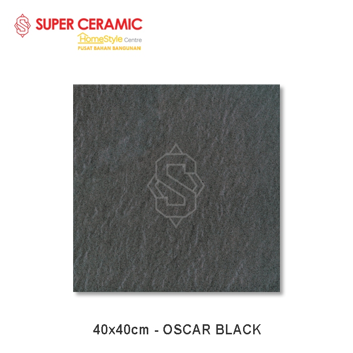 ASIA TILE 40x40 Keramik Kasar - Oscar Black / Oscar Grey