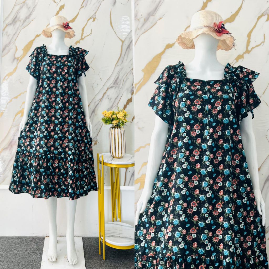 Daster Talia Busui Rayon Premium Tangan 2 Umpak Pundak Serut Tali