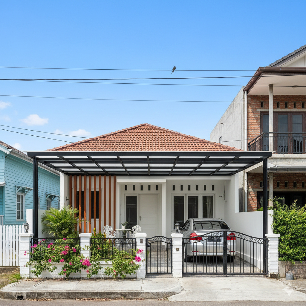 Bangun rumah modern atap genteng